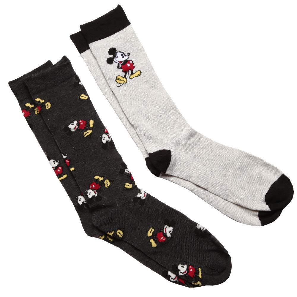 Disney Mickey Mouse Men's 2 Pack Crew Socks