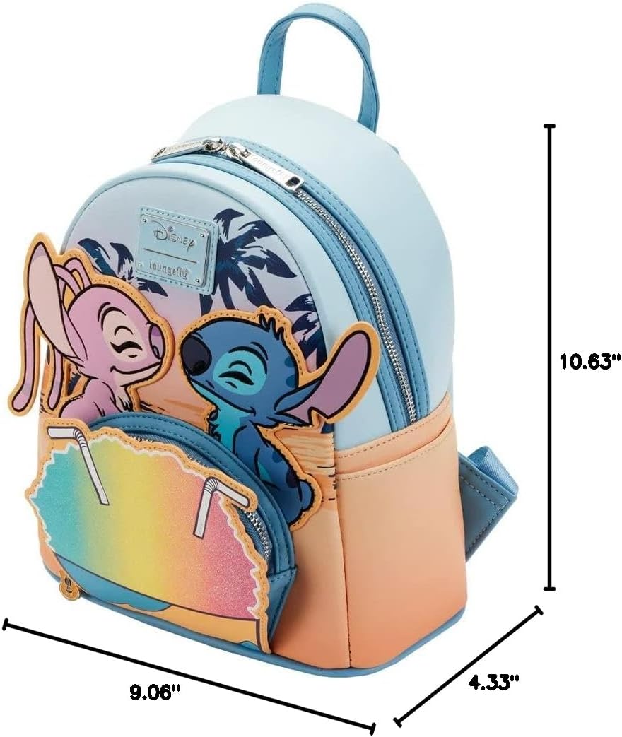 Loungefly Disney Lilo and Stitch Snow Cone Date Night Womens Double Strap Shoulder Bag Backpack