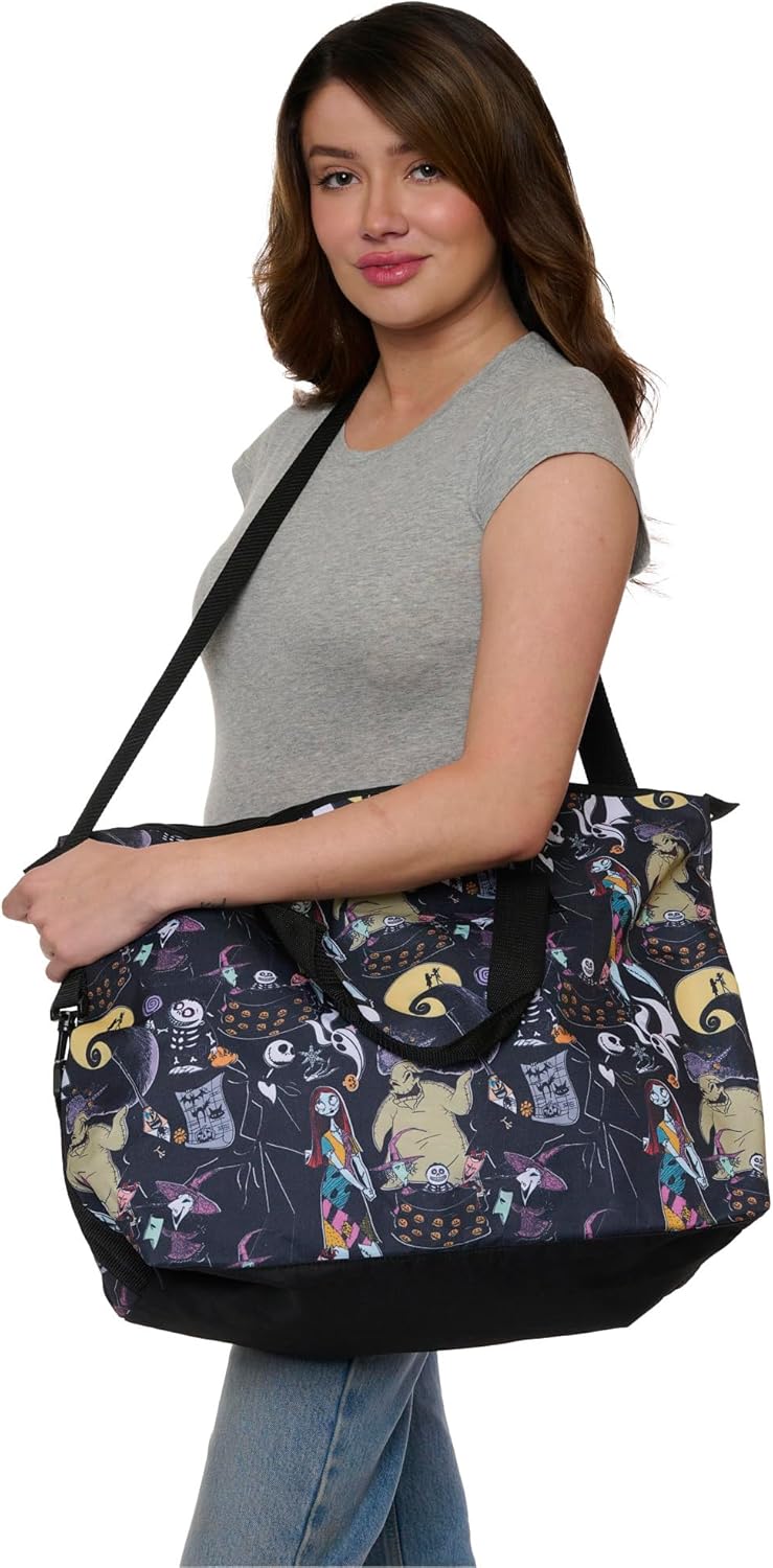 Disney Tote Duffel Bag Nightmare Before Christmas Weekender (Skellington Black)