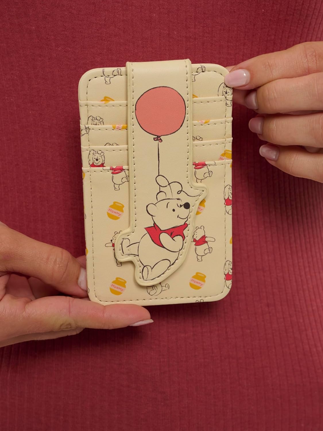 Disney Card Holder Wallet Slim Compact (Winnie the Pooh Yellow)