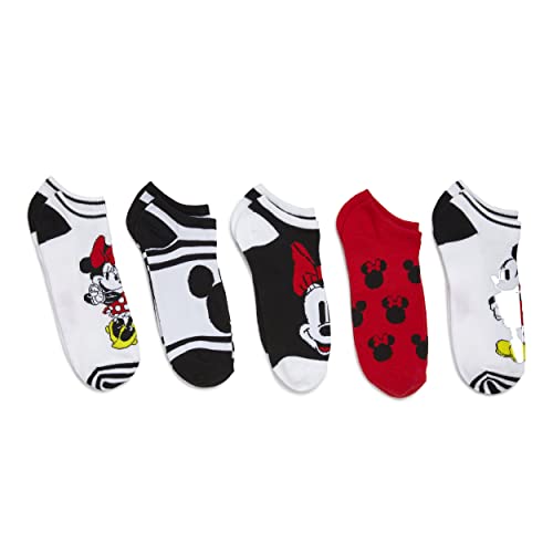 Disney Women's Mickey Mouse 5 Pack No Show Socks