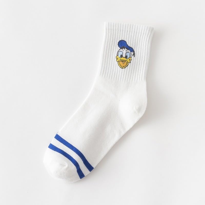 Animation Character Women Crew Socks 5 Pairs, Character Cartoon Series Collection Women's Original Socks One Size 5-8