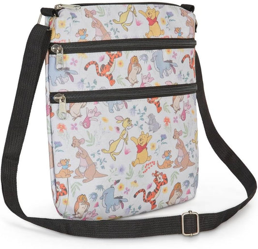Disney Crossbody Bag Winnie the Pooh Travel Passport (Pooh and Friends, Beige)