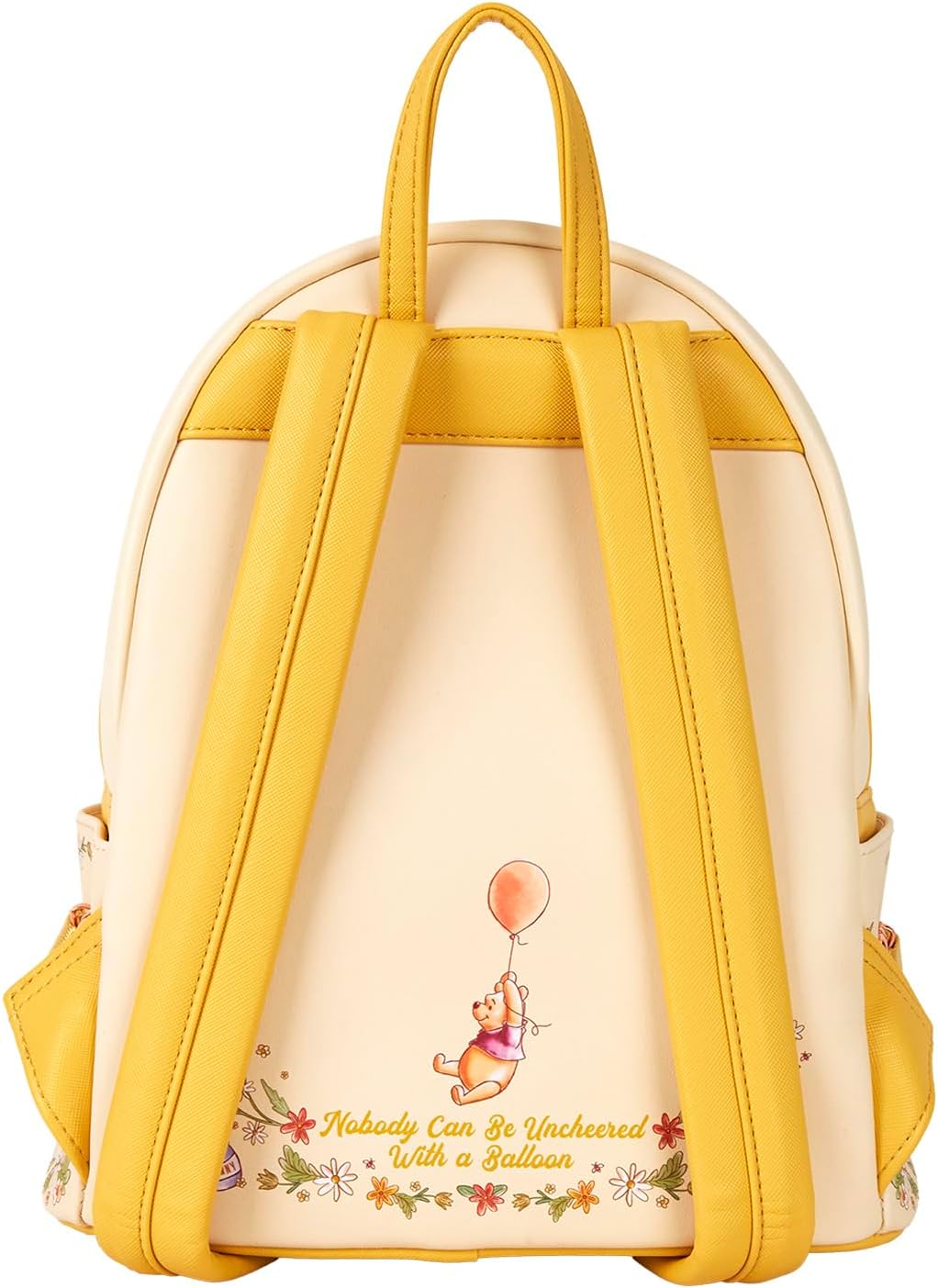 Loungefly Mini Backpack Handbag Floral Balloon Print Shoulder Bag (Yellow, Pooh)