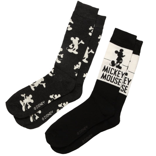 Disney Mickey Mouse Men's 2 Pack Crew Socks