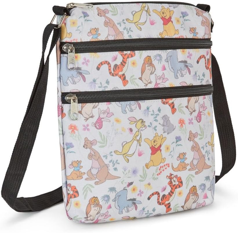 Disney Crossbody Bag Winnie the Pooh Travel Passport (Pooh and Friends, Beige)