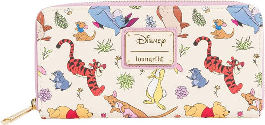 Loungefly Disney Wallet Winnie the Pooh Eeyore Friends Zip Clutch Faux-Leather