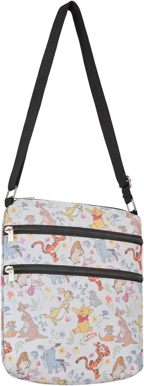 Disney Crossbody Bag Winnie the Pooh Travel Passport (Pooh and Friends, Beige)