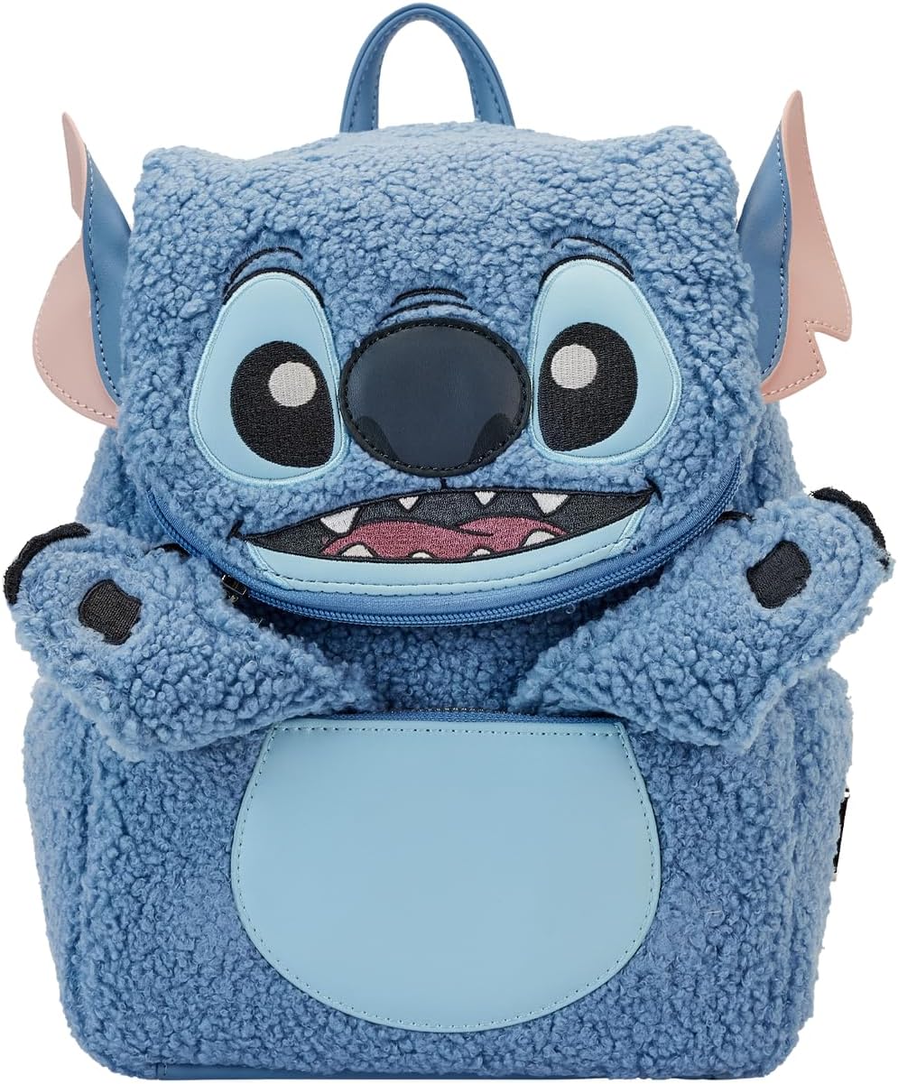 Loungefly Disney Stitch Plush Sherpa Mini Backpack
