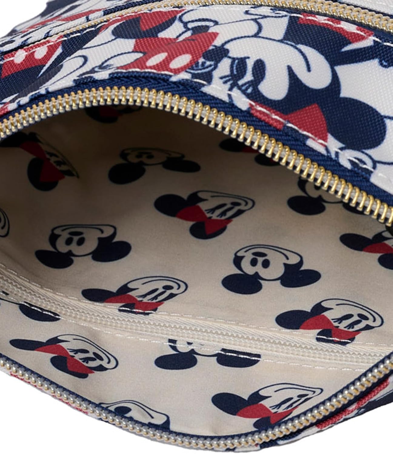 Loungefly Mickey and Minnie Mouse Crossbody Purse Women's Passport Bag Navy Nylon