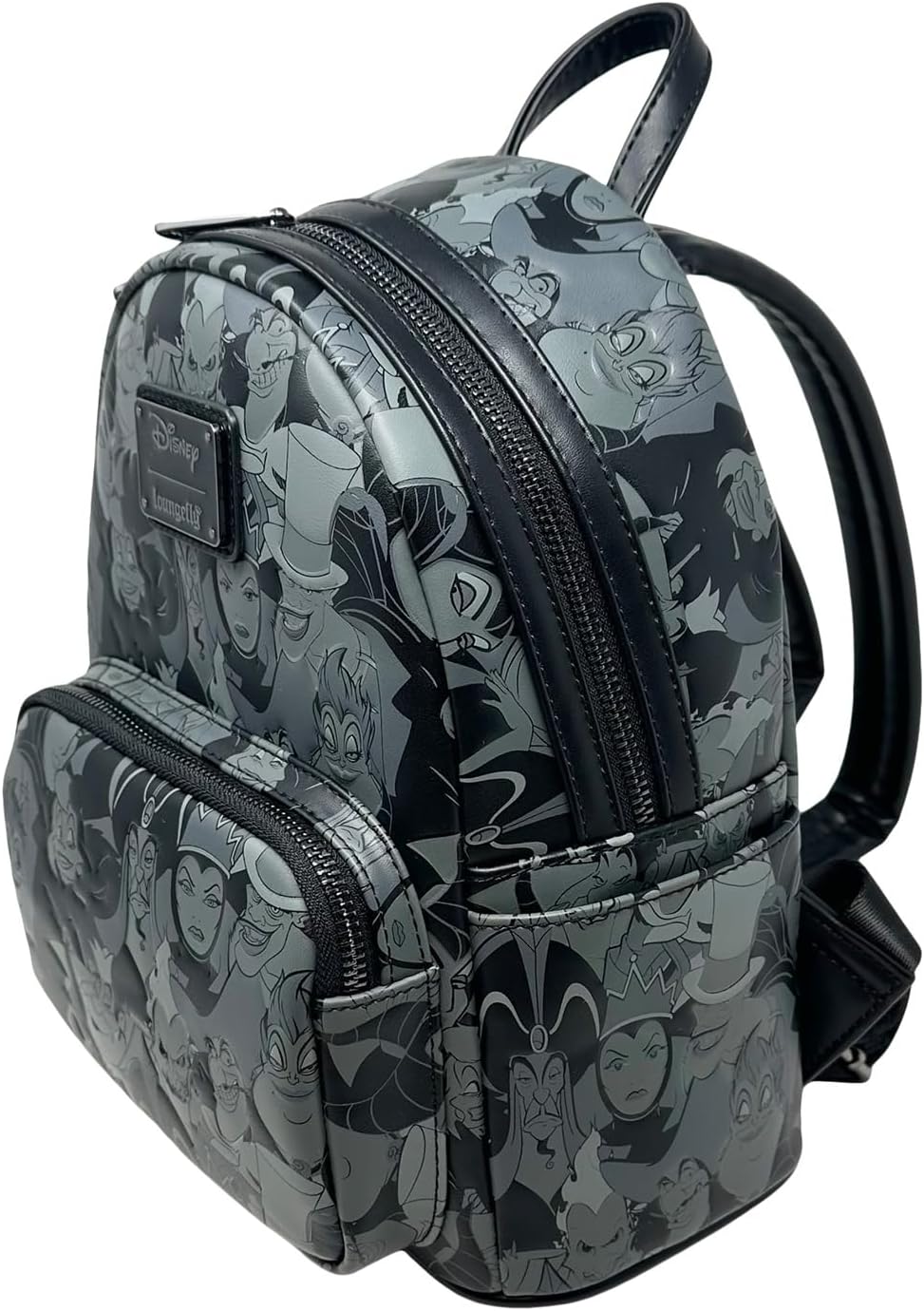 Loungefly Disney Villains Debossed All Over Print Womens Double Strap Shoulder Bag Backpack