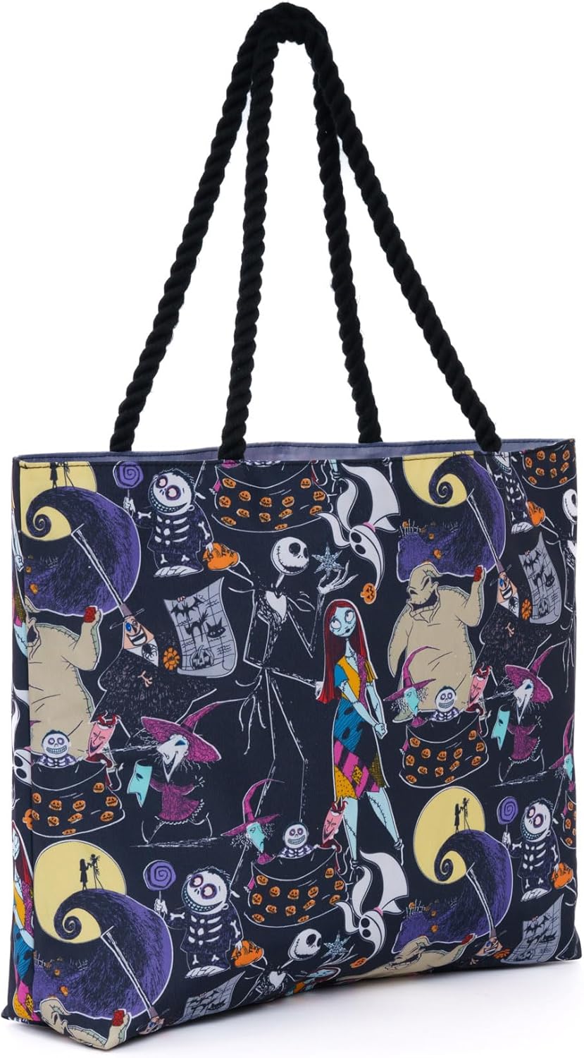 Disney Nightmare Before Christmas Tote Jack Skellington Sally Zero Print Bag
