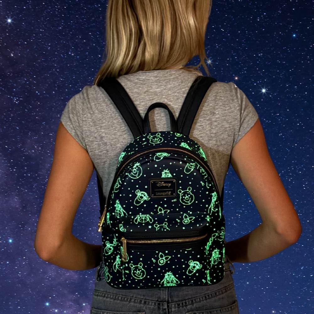 Loungefly Winnie the Pooh Navy Mini Backpack Handbag Constellation Print Double Strap Shoulder Bag