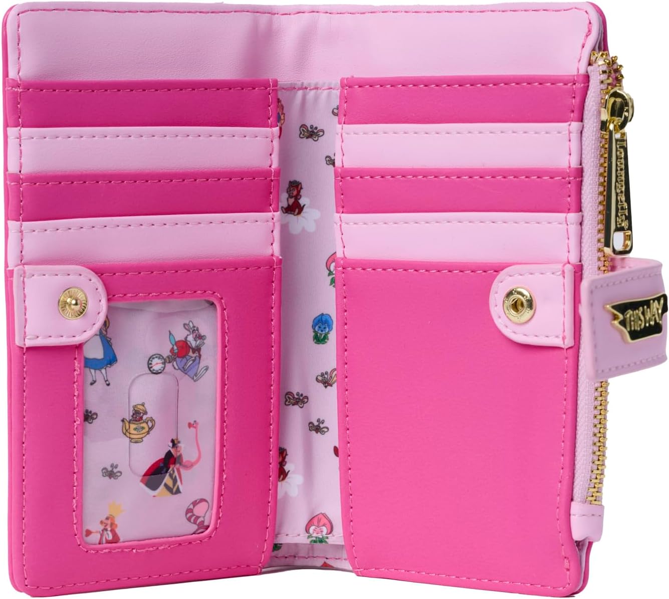 Loungefly Disney Cheshire Cat Wallet Alice in Wonderland Snap Flap Wallet