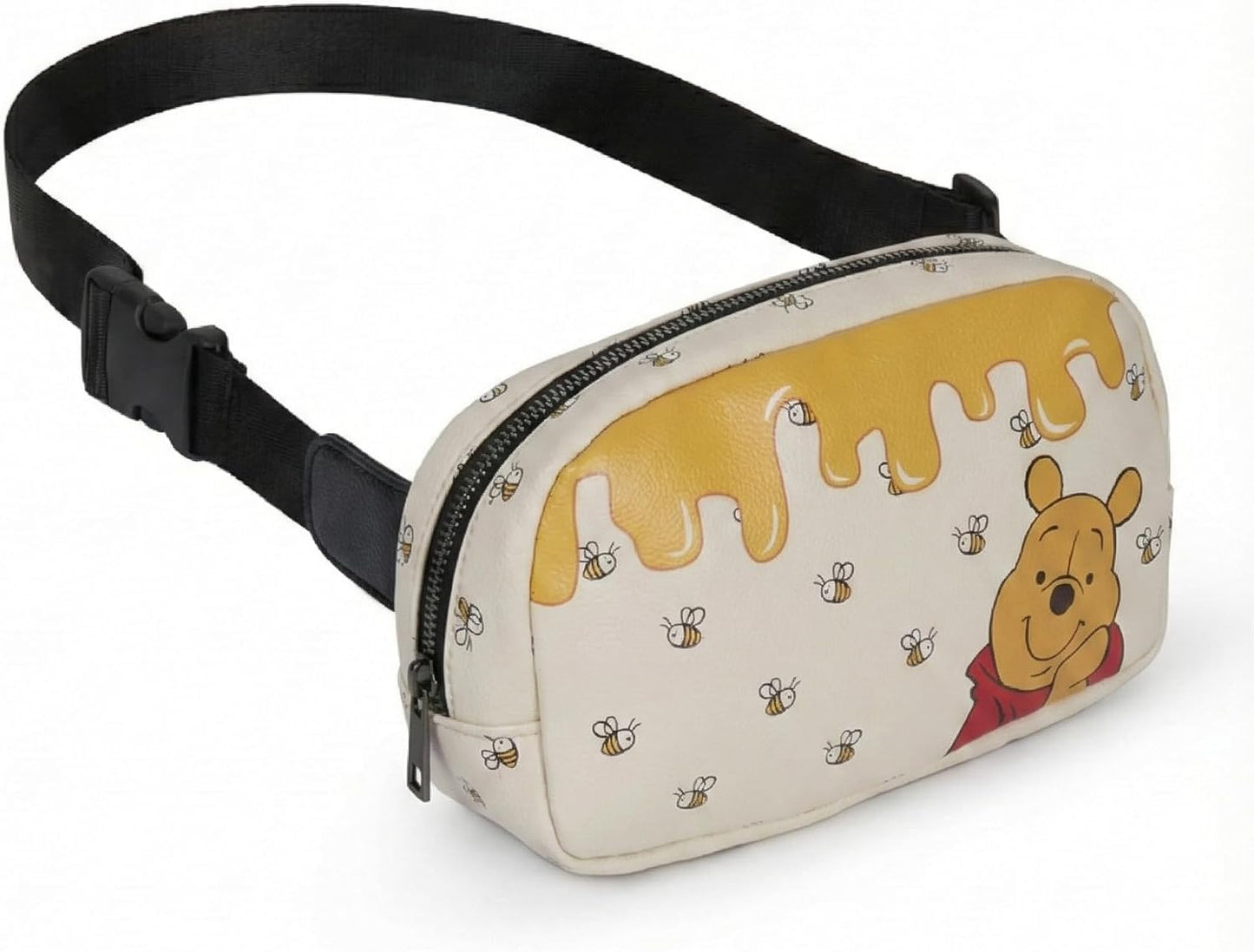 Womens Disney Belt Bag Crossbody Fanny Pack Waist Bag (Pooh White)
