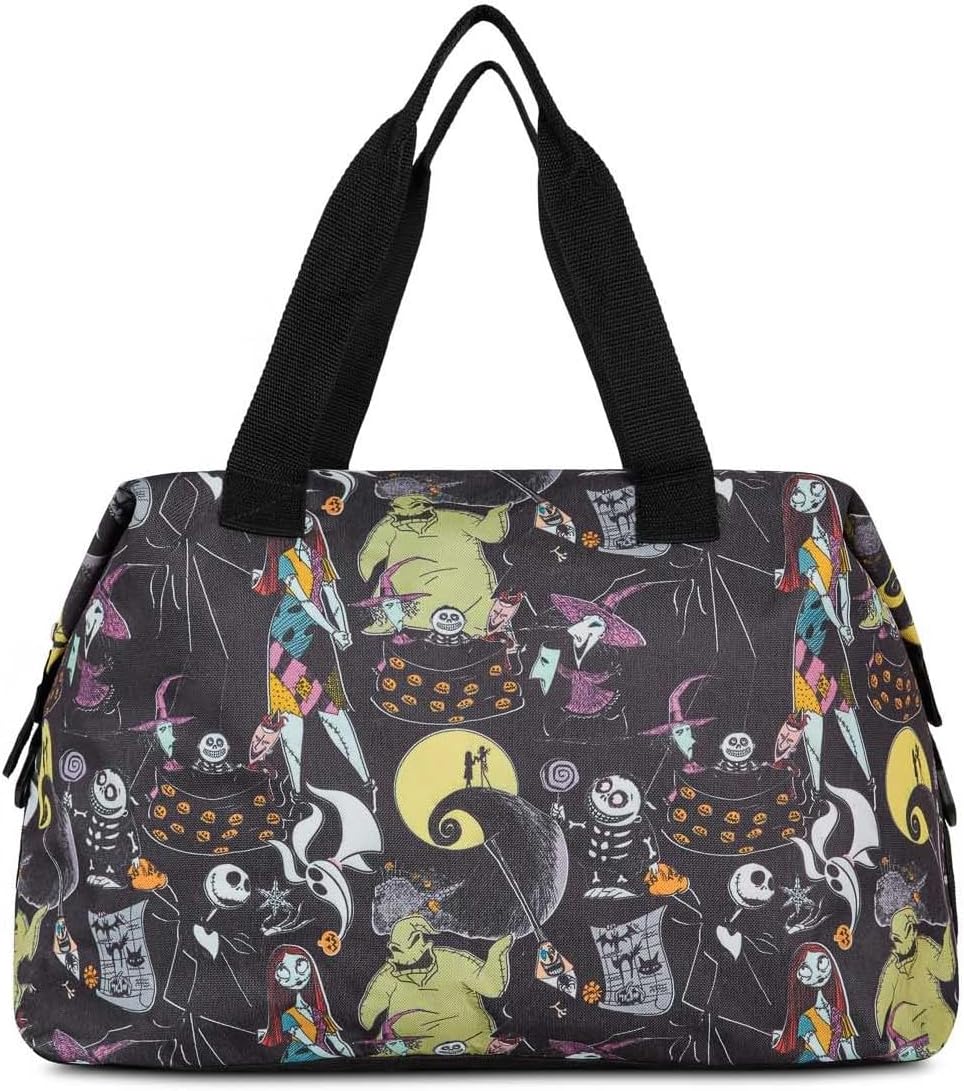 Disney Tote Duffel Bag Nightmare Before Christmas Weekender (Skellington Black)