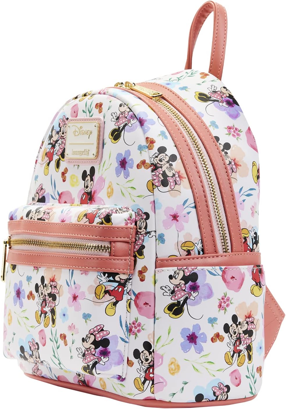 Loungefly Disney Mickey Minnie Mouse Mini Backpack Handbag AOP Floral