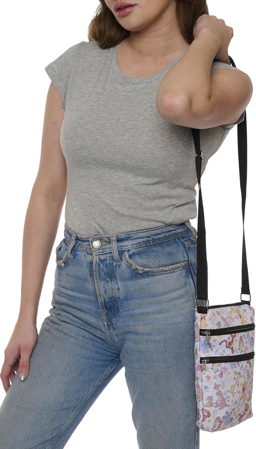 Disney Crossbody Bag Winnie the Pooh Travel Passport (Pooh and Friends, Beige)