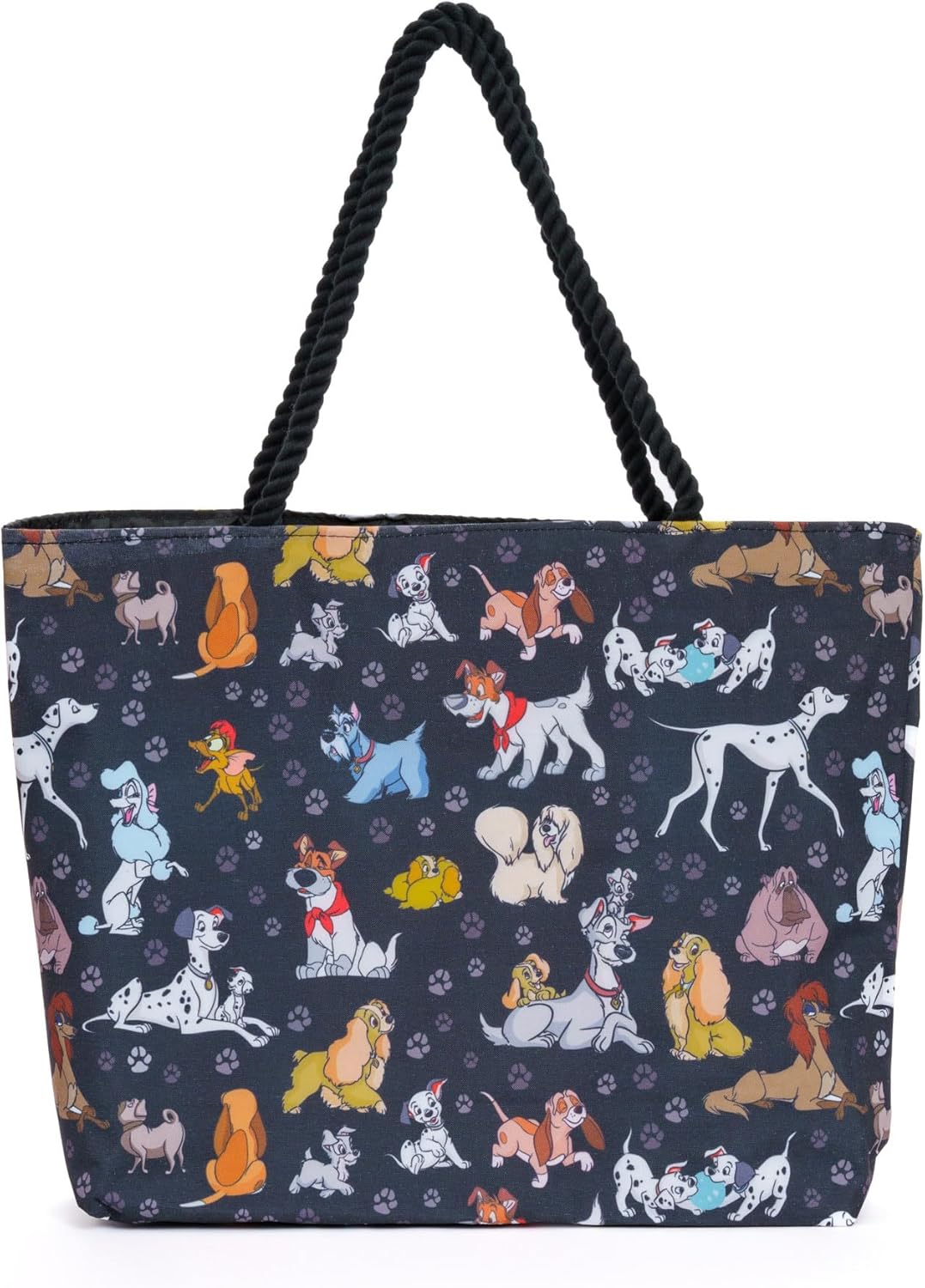 Disney Dogs Tote Bag for Women, 101 Dalmatians Lady and Tramp Print Large Canvas Purse, Disney Work Tote Big Bag,