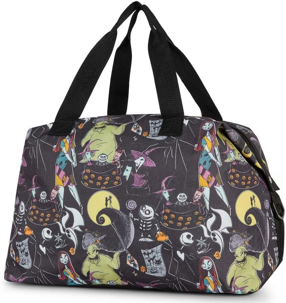 Disney Tote Duffel Bag Nightmare Before Christmas Weekender (Skellington Black)