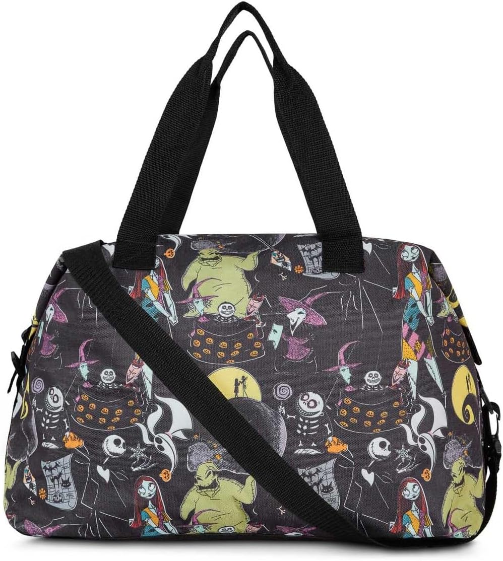 Disney Tote Duffel Bag Nightmare Before Christmas Weekender (Skellington Black)