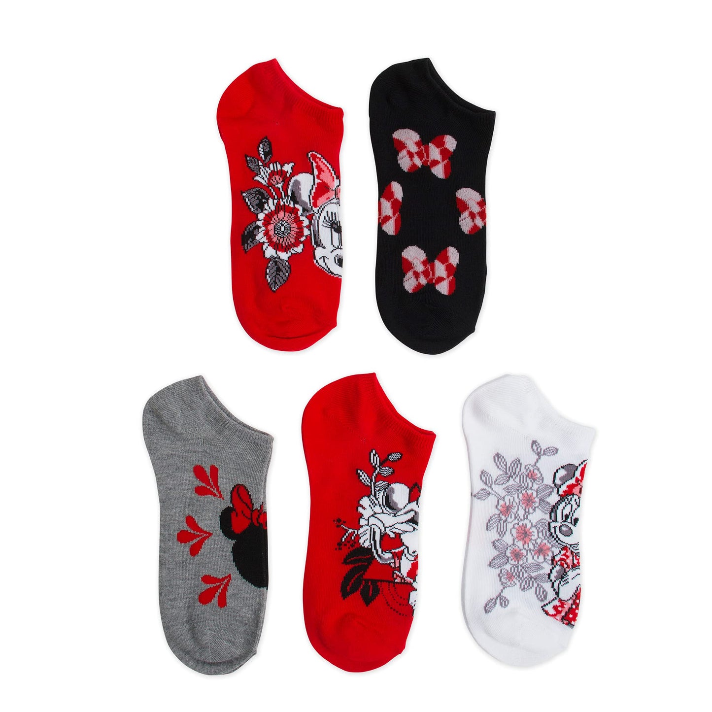 Disney Women's Mickey Mouse 5 Pack No Show Socks