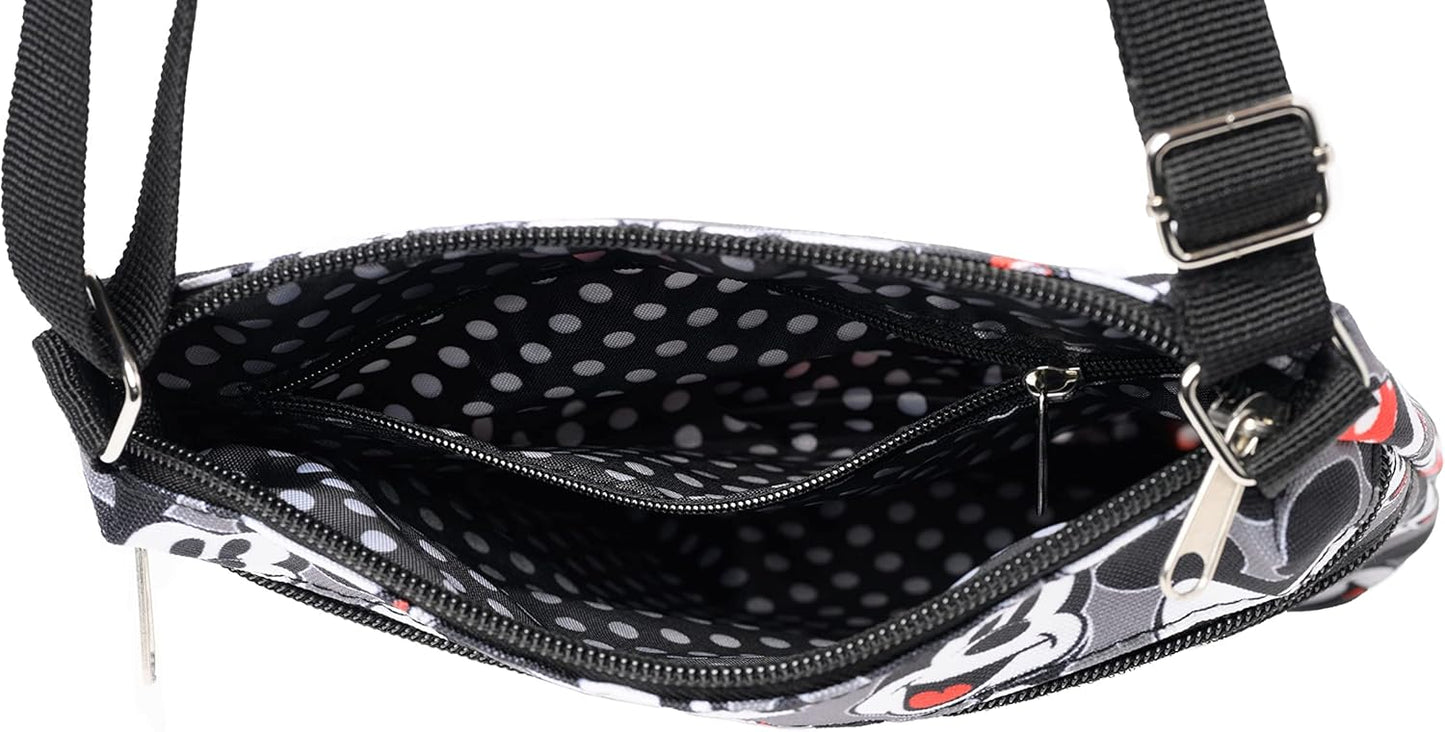 Disney Crossbody Bag Mickey & Minnie Mouse Travel Passport (Mickey Minnie Grey)