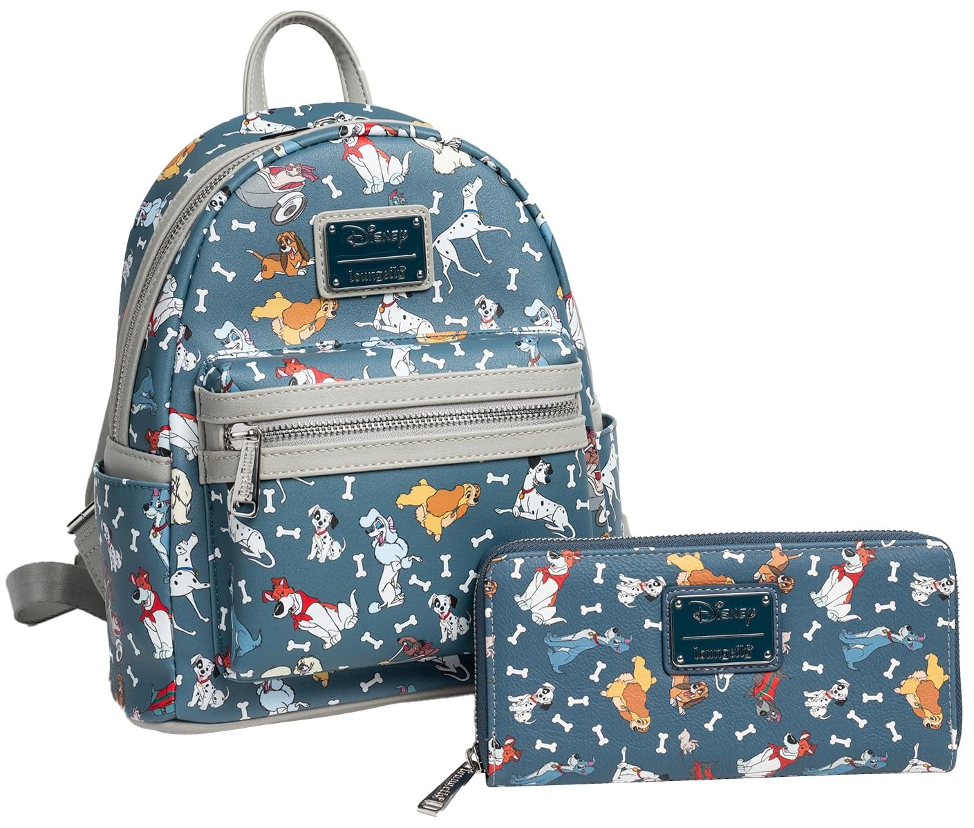 Loungefly Disney Dogs Wallet Zip Around Clutch Faux Leather