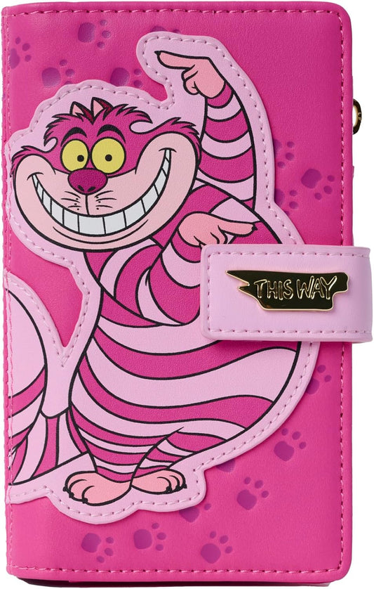 Loungefly Disney Cheshire Cat Wallet Alice in Wonderland Snap Flap Wallet