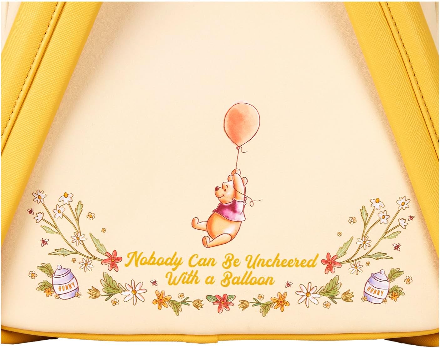 Loungefly Mini Backpack Handbag Floral Balloon Print Shoulder Bag (Yellow, Pooh)