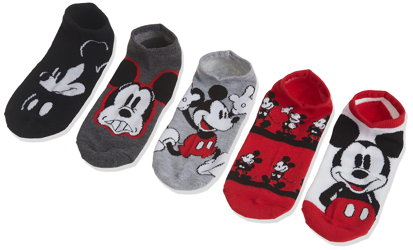 Disney Women's Mickey Mouse 5 Pack No Show Socks