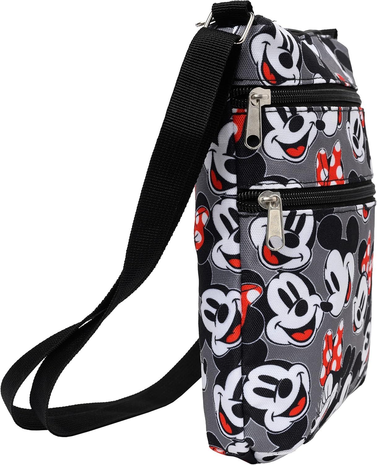 Disney Crossbody Bag Mickey & Minnie Mouse Travel Passport (Mickey Minnie Grey)