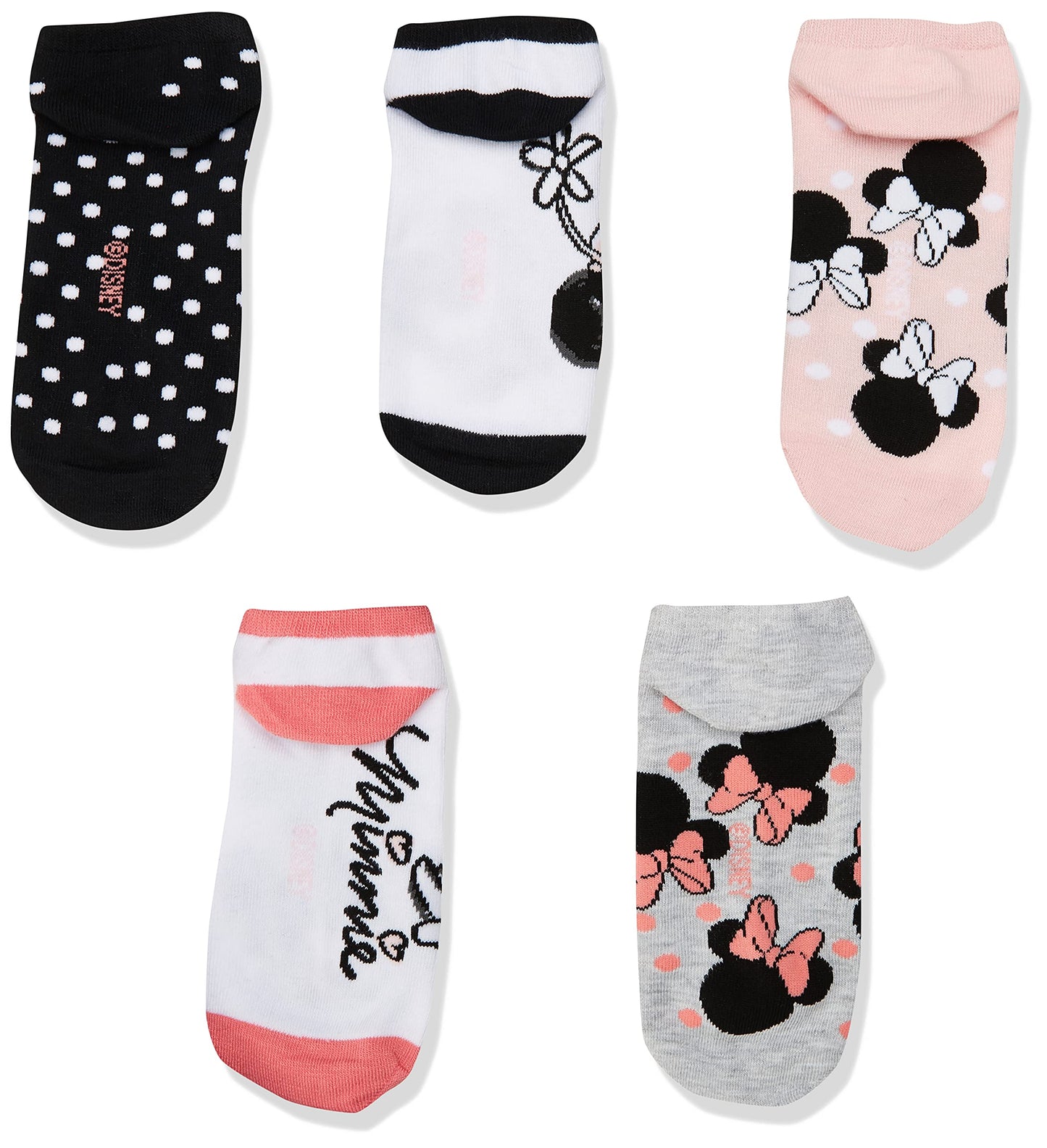 Disney womens Minnie Mouse 5 Pack No Show Socks