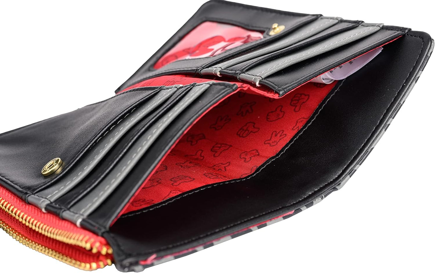 Loungefly Disney Mickey Mouse Faux Leather Wallet Womens Snap Flap Clutch