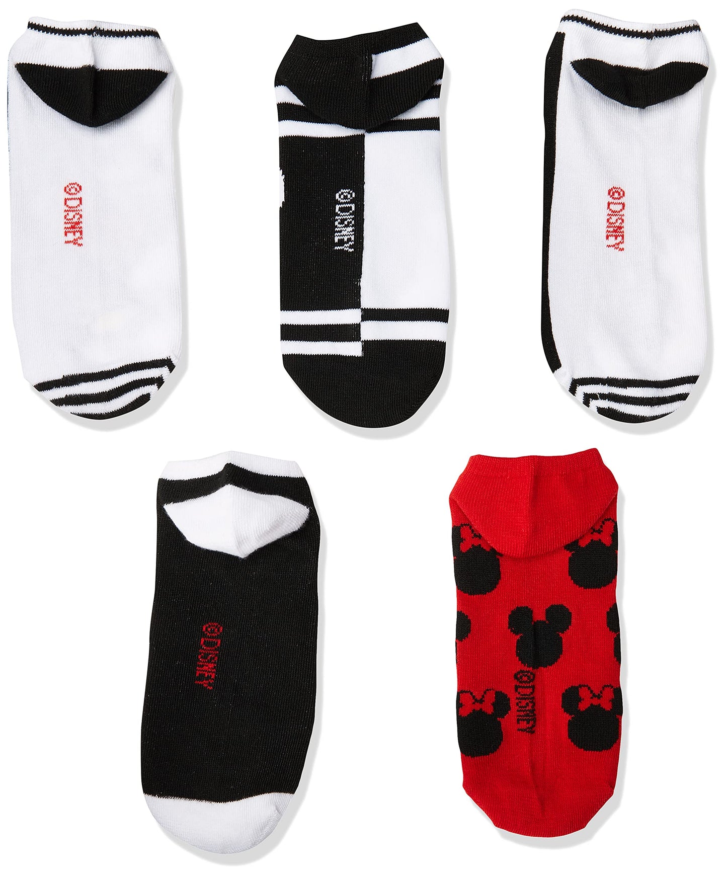 Disney Women's Mickey Mouse 5 Pack No Show Socks