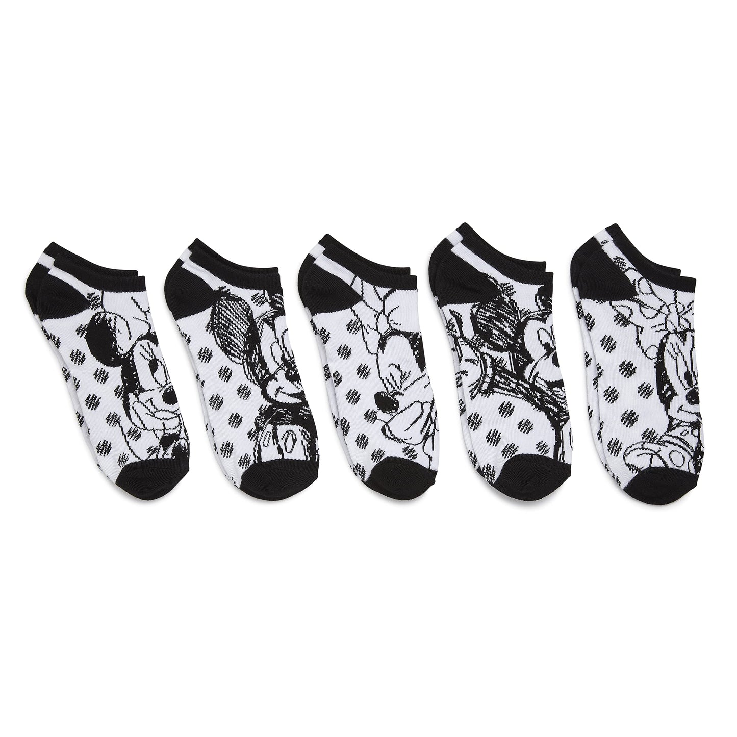 Disney womens Minnie Mouse 5 Pack No Show Socks