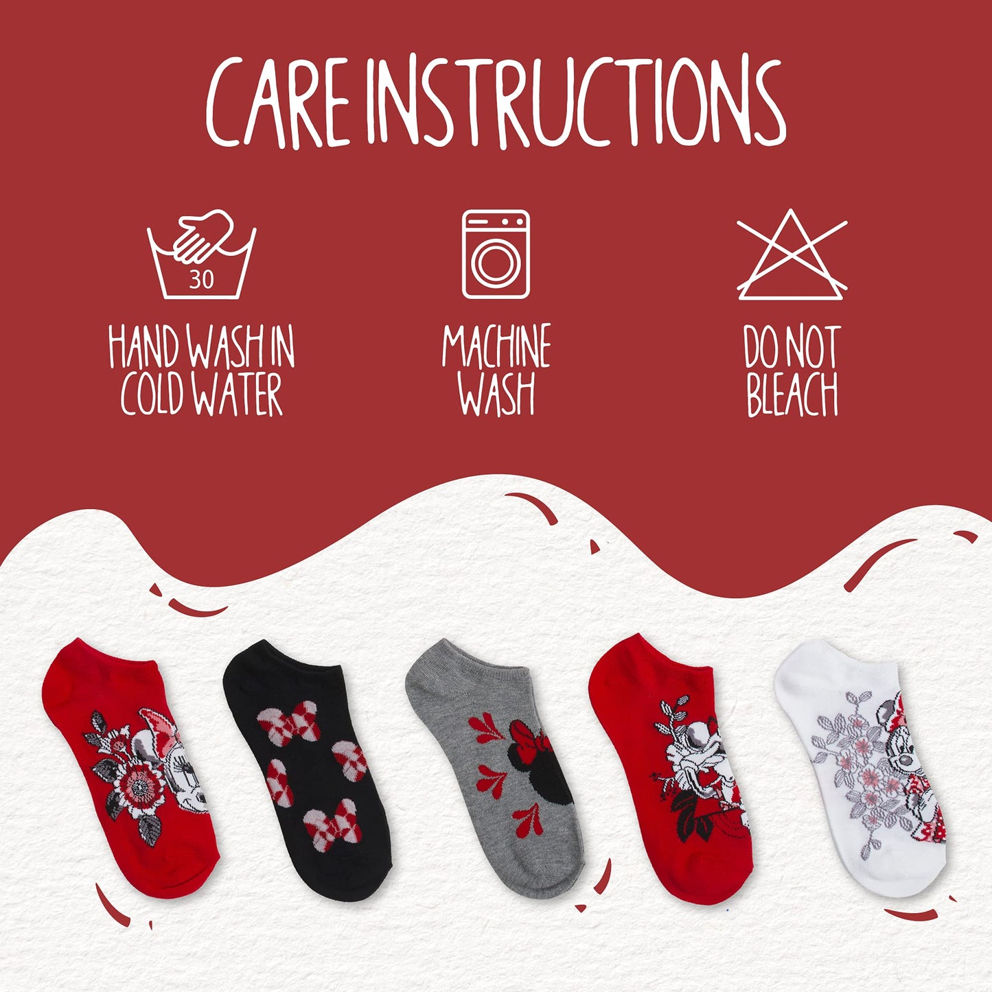 Disney Women's Mickey Mouse 5 Pack No Show Socks