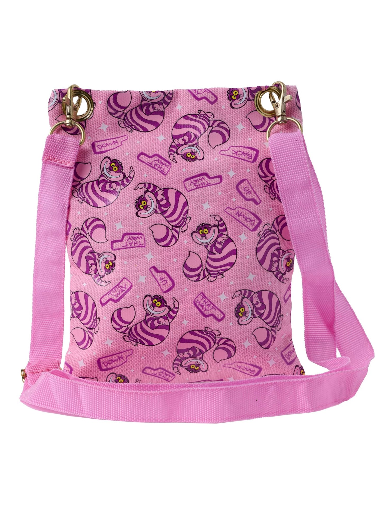 Disney Passport Bag Crossbody Travel Mickey Minnie Eeyore Stitch Cheshire All Over Print