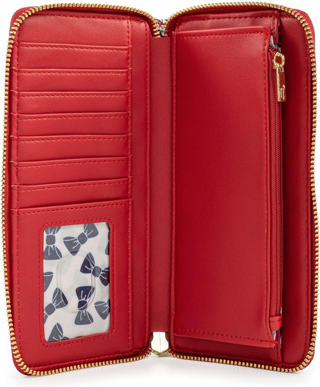 Loungefly Disney Mickey & Minnie Mouse Wallet Zip Around Clutch Faux Leather