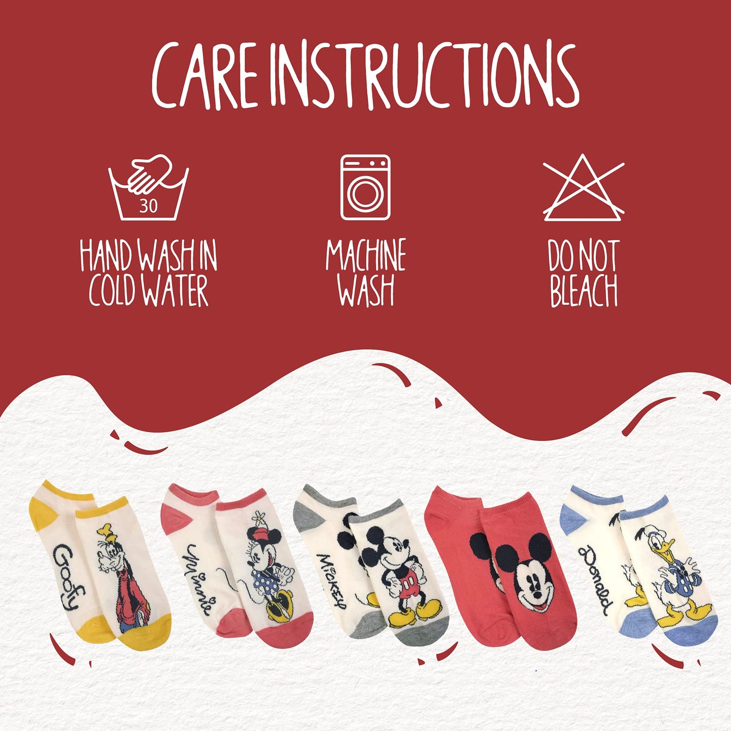 Disney Women's Mickey Mouse 5 Pack No Show Socks