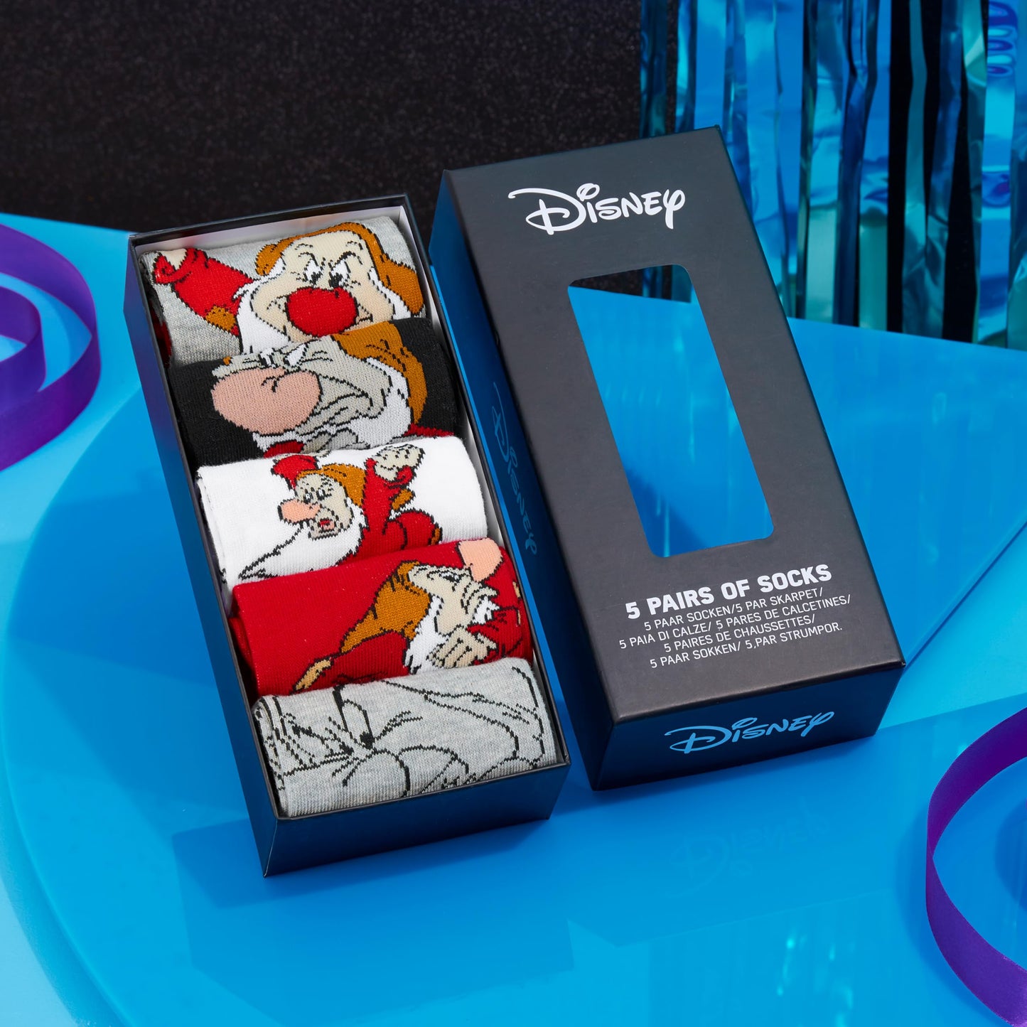 Disney Crew Socks for Men & Teens US Size 7–11, Pack of 5 Casual Socks, Star Wars Baby Yoda Monsters Inc, Cozy Gifts for Men