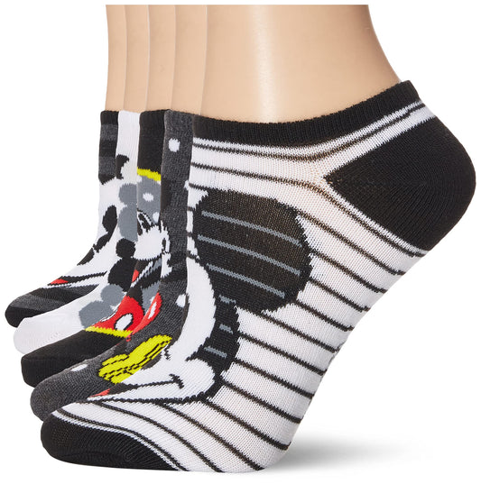 Disney Women's Mickey Mouse 5 Pack No Show Socks