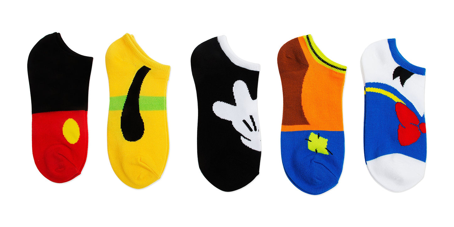 Disney Women's Mickey Mouse 5 Pack No Show Socks