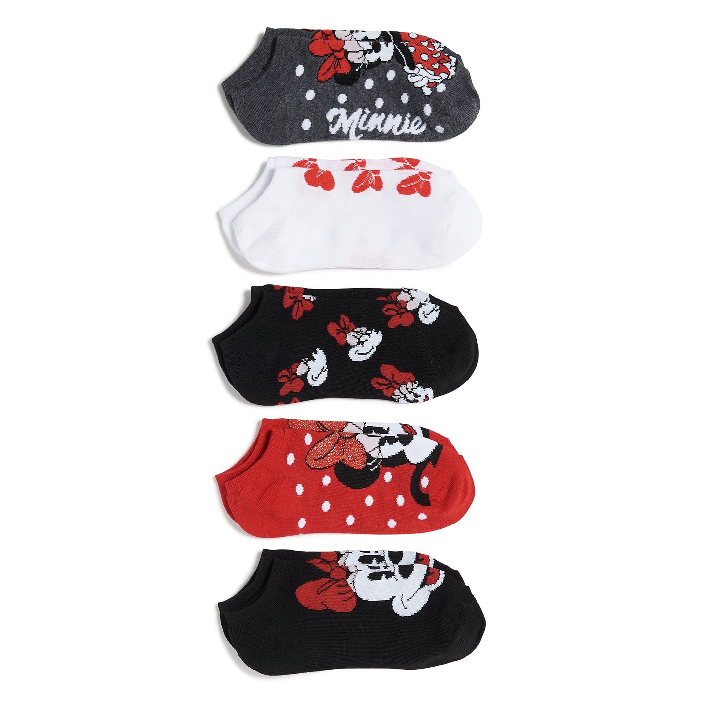Disney womens Minnie Mouse 5 Pack No Show Socks