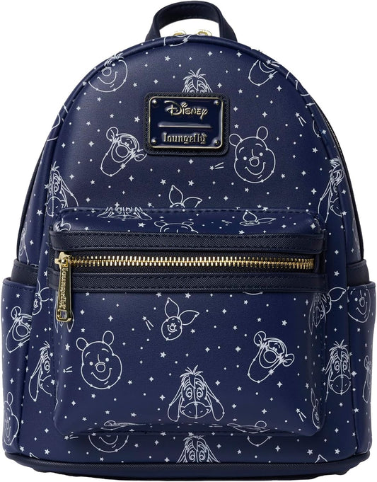 Loungefly Winnie the Pooh Navy Mini Backpack Handbag Constellation Print Double Strap Shoulder Bag