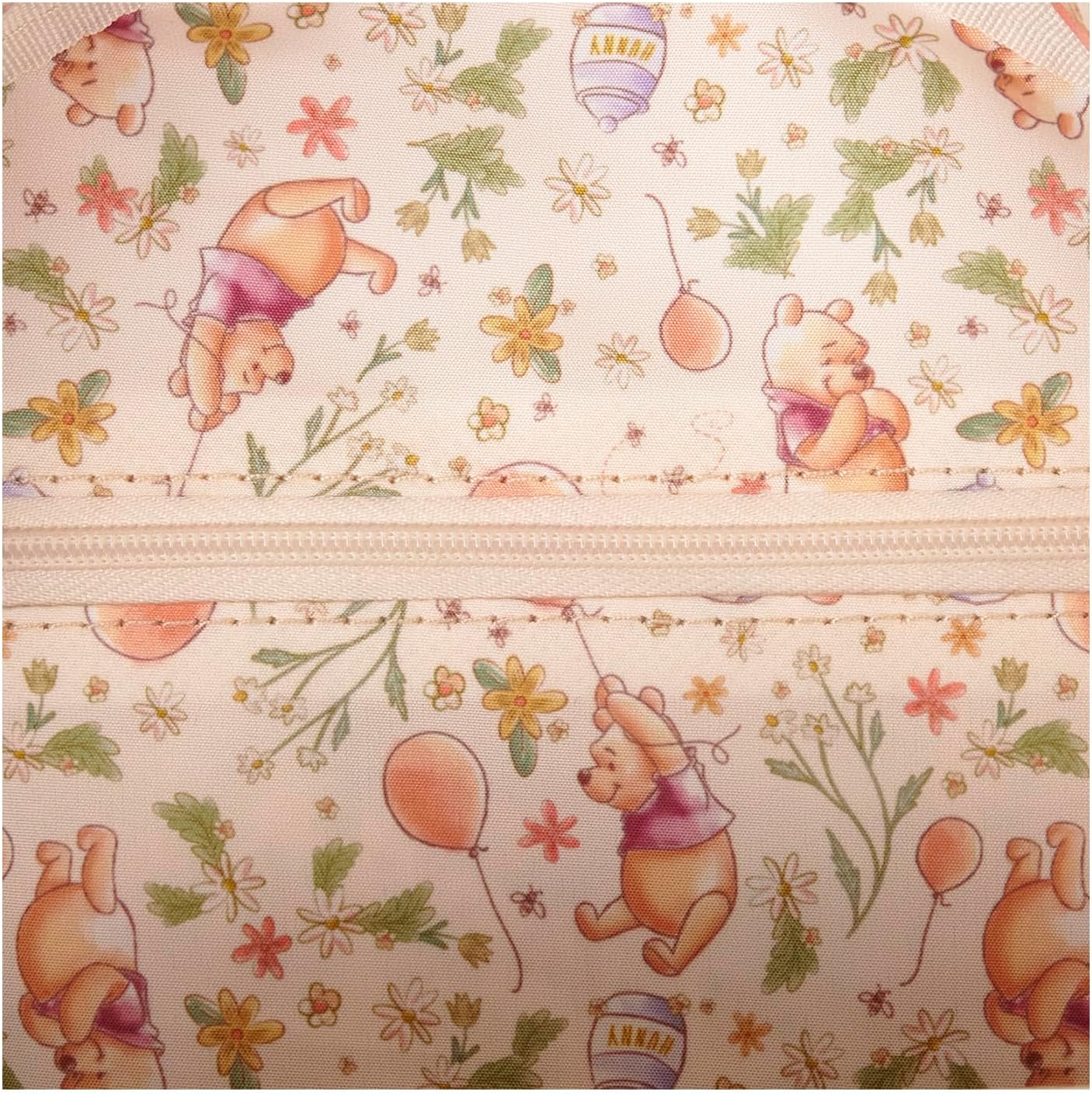 Loungefly Mini Backpack Handbag Floral Balloon Print Shoulder Bag (Yellow, Pooh)