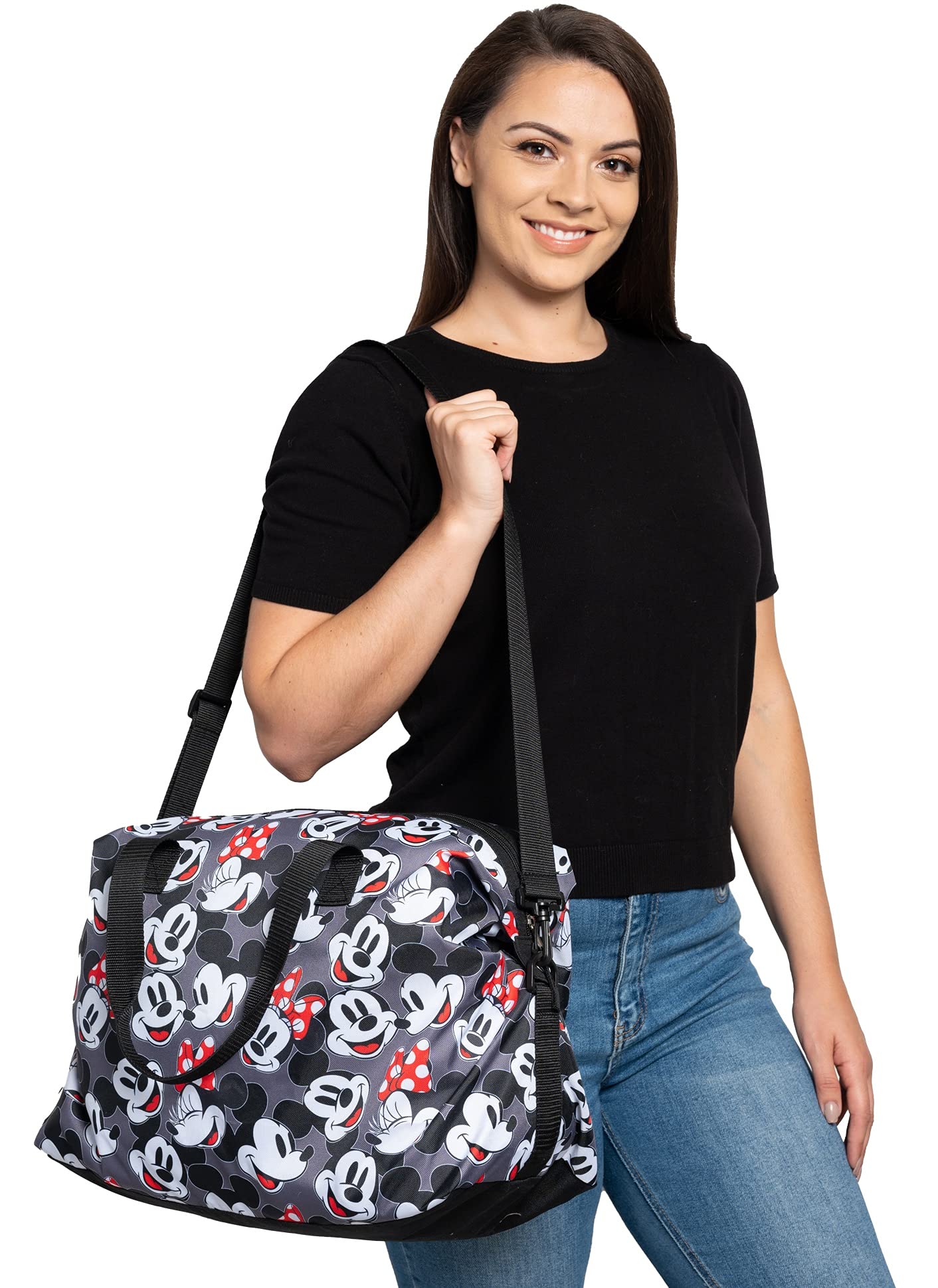 Disney Tote Duffel Bag Mickey Mouse Friends All Over Print Weekender Travel