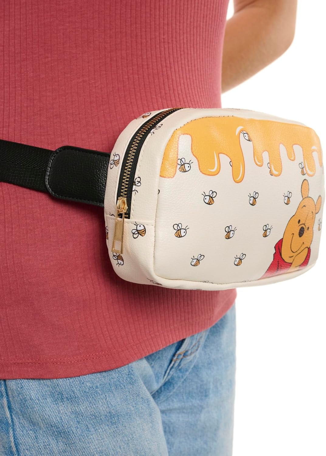 Womens Disney Belt Bag Crossbody Fanny Pack Waist Bag (Pooh White)