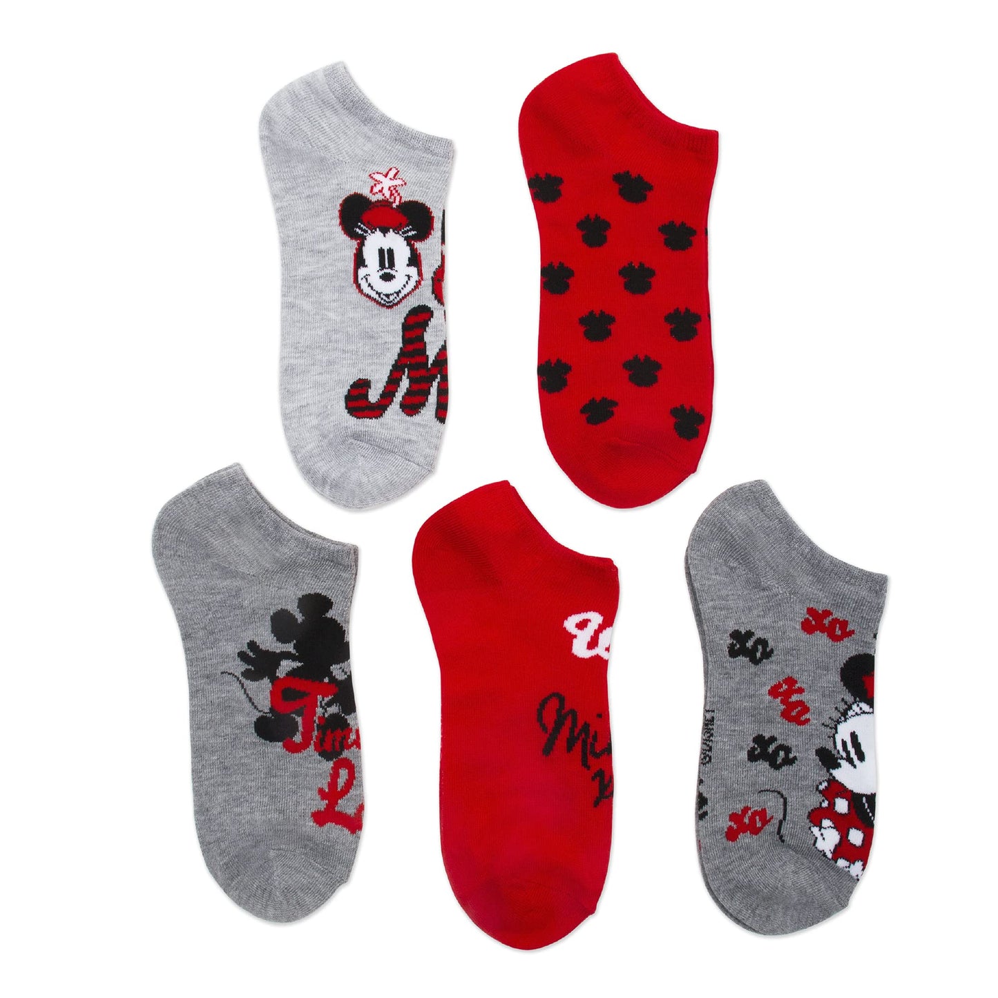 Disney Women's Mickey Mouse 5 Pack No Show Socks