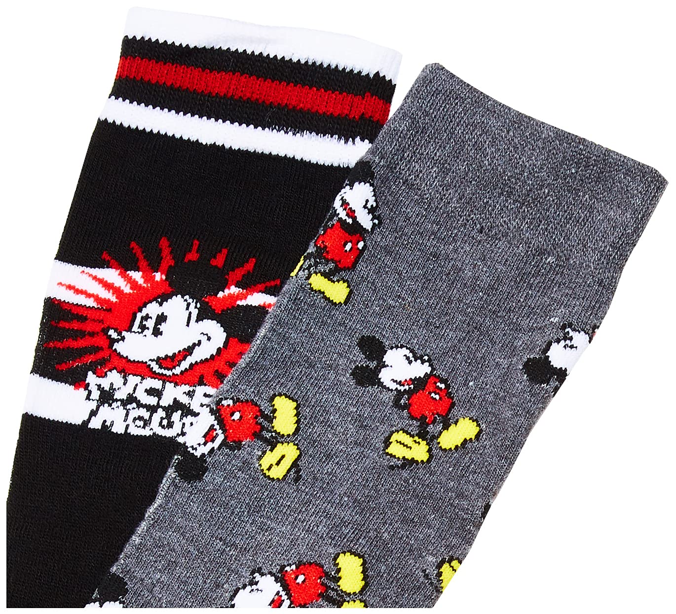 Disney mens Mickey Mouse 2 Pack Crew Socks